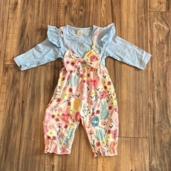 Other - Cute bunny an Easter egg romper outfit size 3- 6 months